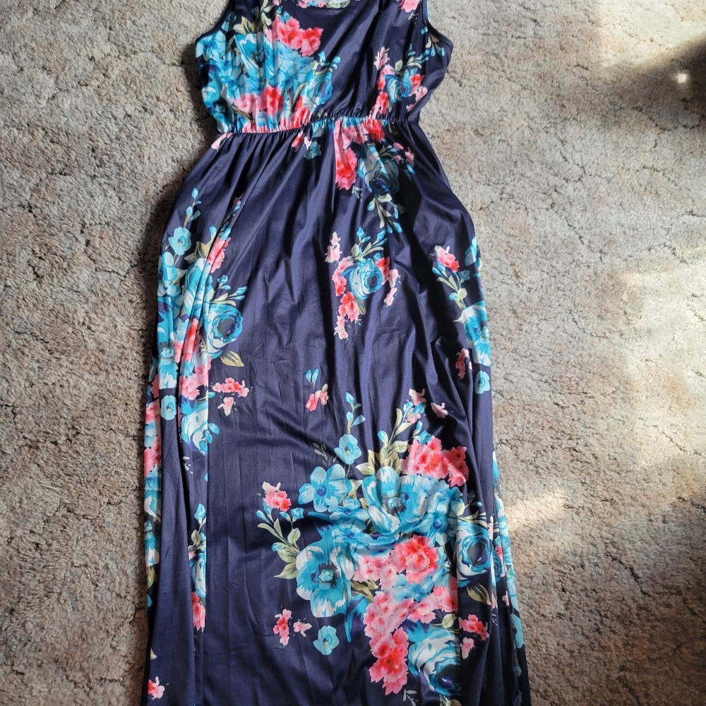Blue floral dress